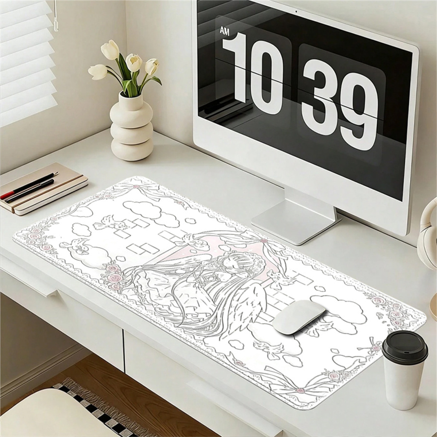 Leather Desk Pad - Deri Mouse Pad, Melek Kızlı Masa